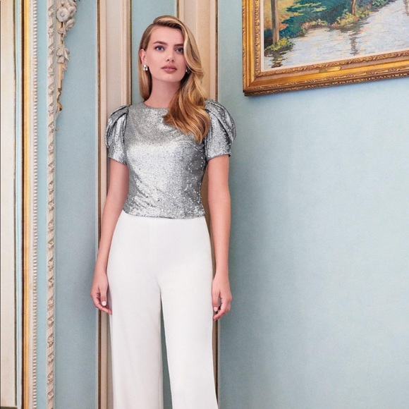 ANTONIO MELANI Tops - NWT Antonio Melani Jalen Metallic Sequin Blouse